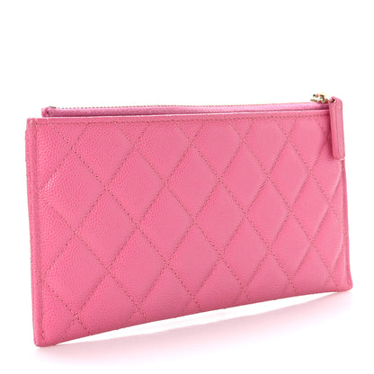 Chanel Caviar Quilted Classic Zip Pouch Pink 3 of 7