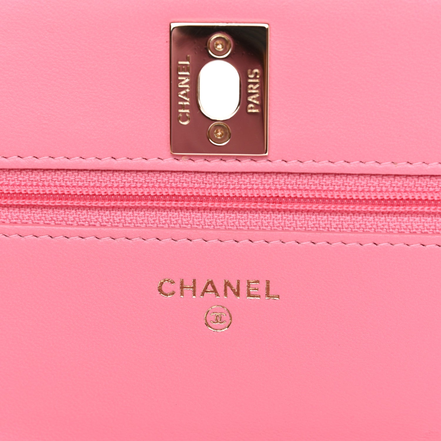 Chanel Lambskin Quilted Trendy CC Wallet On Chain WOC Pink 5 of 11