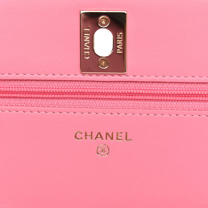 Chanel Lambskin Quilted Trendy CC Wallet On Chain WOC Pink 5 of 11