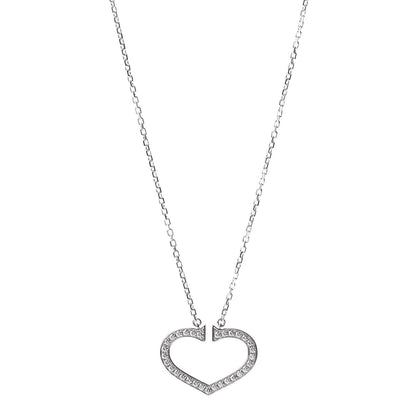 Cartier 18K White Gold Diamond Large Hearts and Symbols Pendant Necklace 1 of 4