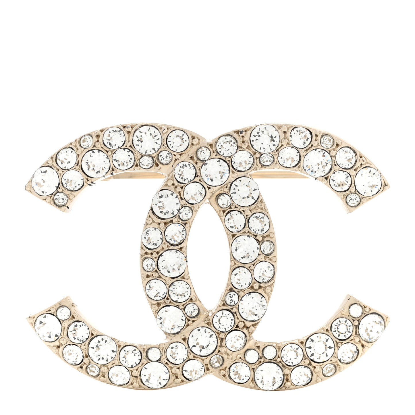 Crystal CC Brooch Light Gold