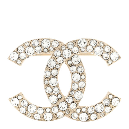 Chanel Crystal CC Brooch Light Gold 1 of 4