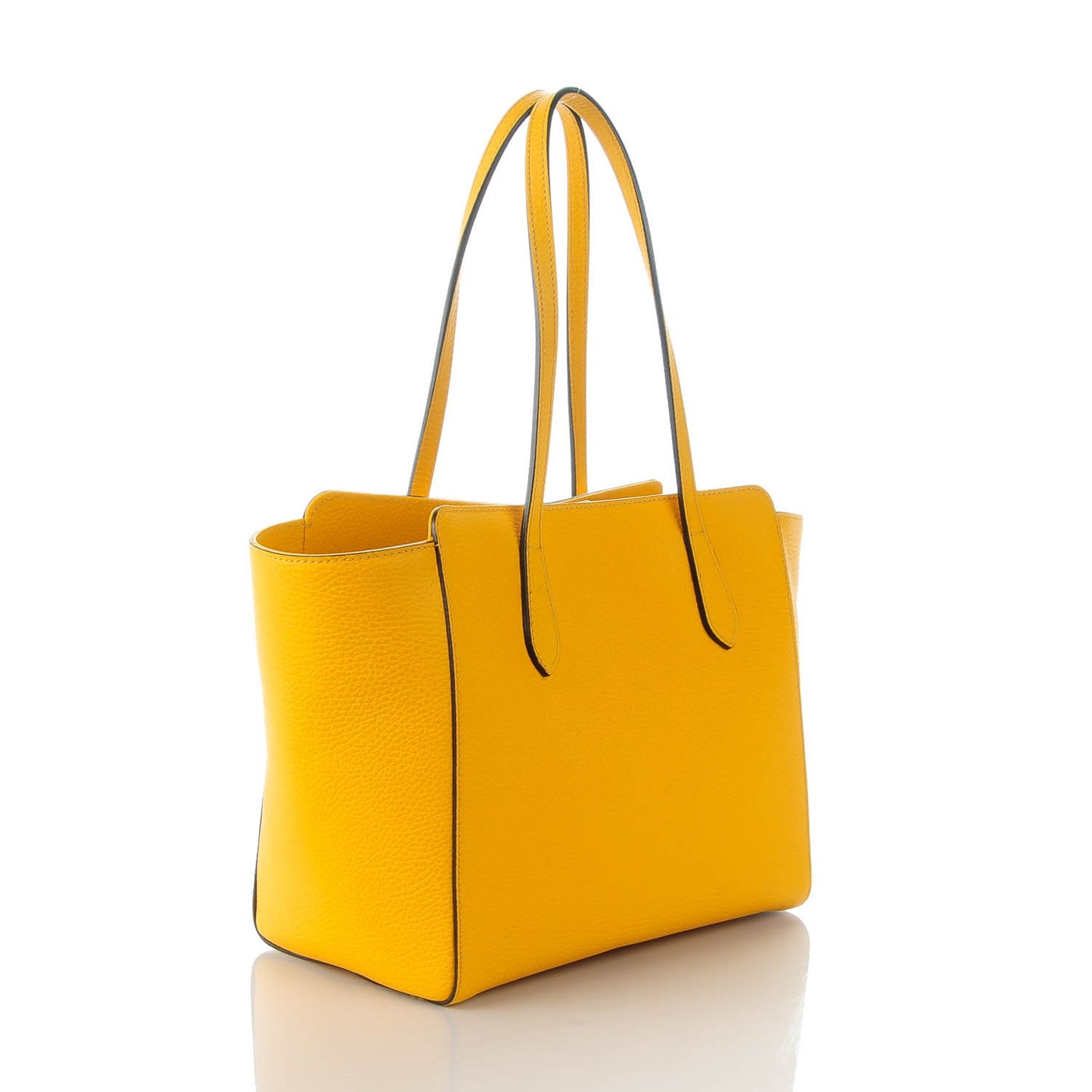 Dollar Calfskin Small Swing Tote Yellow