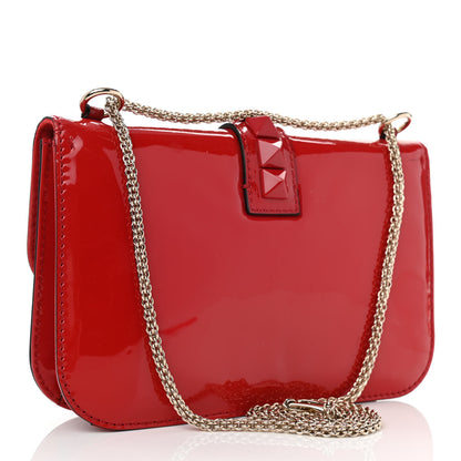 Valentino Garavani Patent Monochrome Medium Glam Lock Rockstud Flap Rosso Valentino 3 of 10