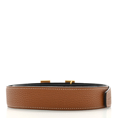 Hermes Togo Box 32mm H Belt 80 32 Black Gold 2 of 4