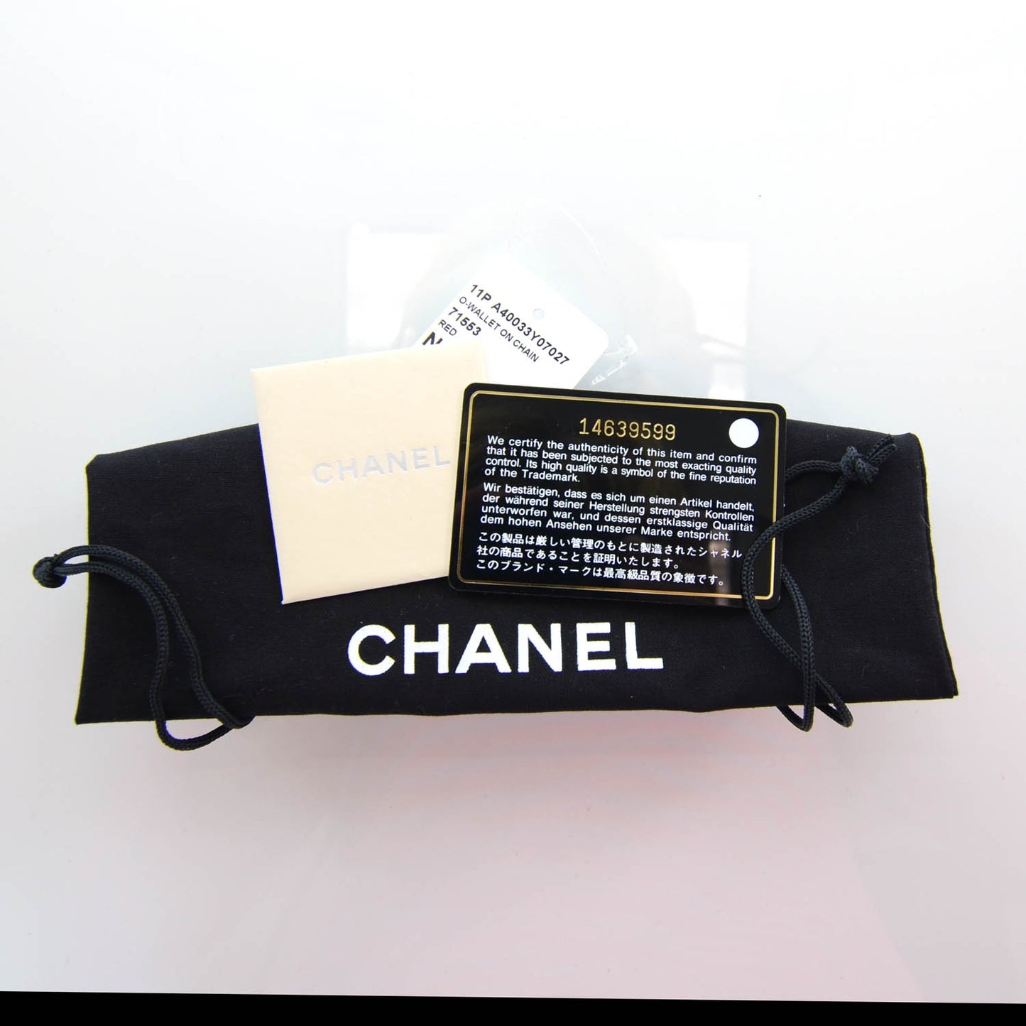 Lambskin Half Moon Wallet On Chain WOC Red