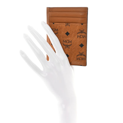 MCM Visetos Money Clip Card Case Cognac 2 of 12