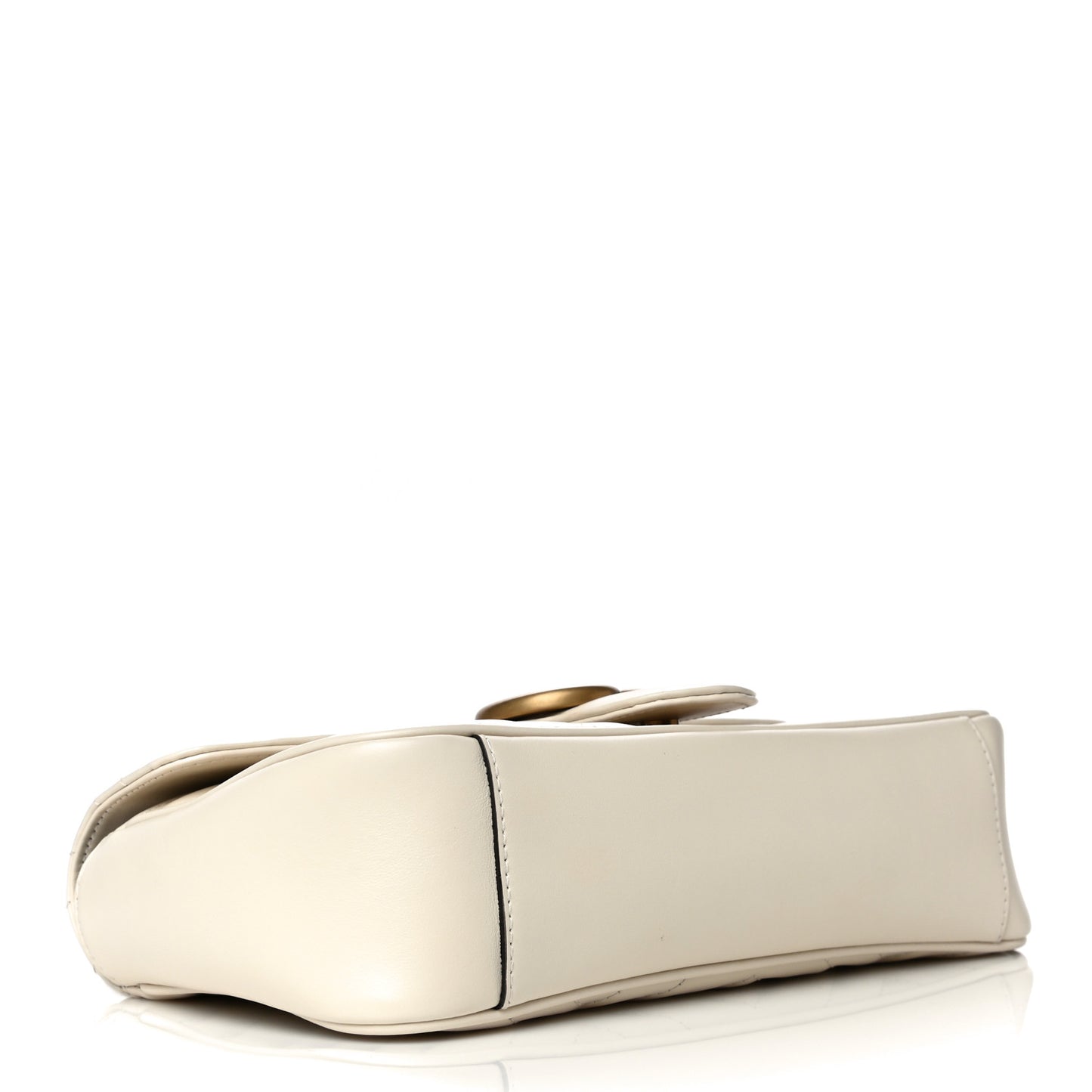 Calfskin Matelasse Small GG Marmont Shoulder Bag White