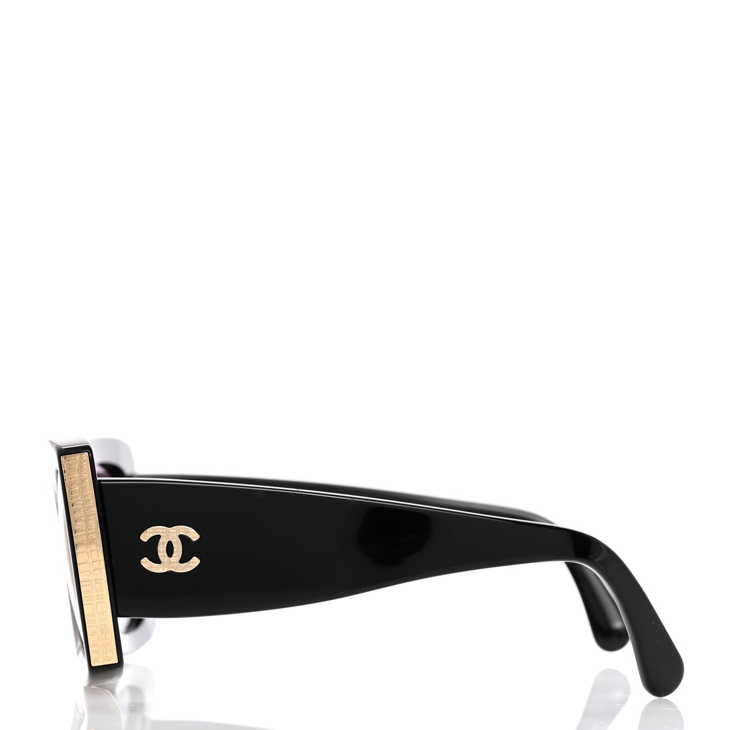 Chanel Acetate Rectangle Sunglasses 5435-A Black 3 of 8