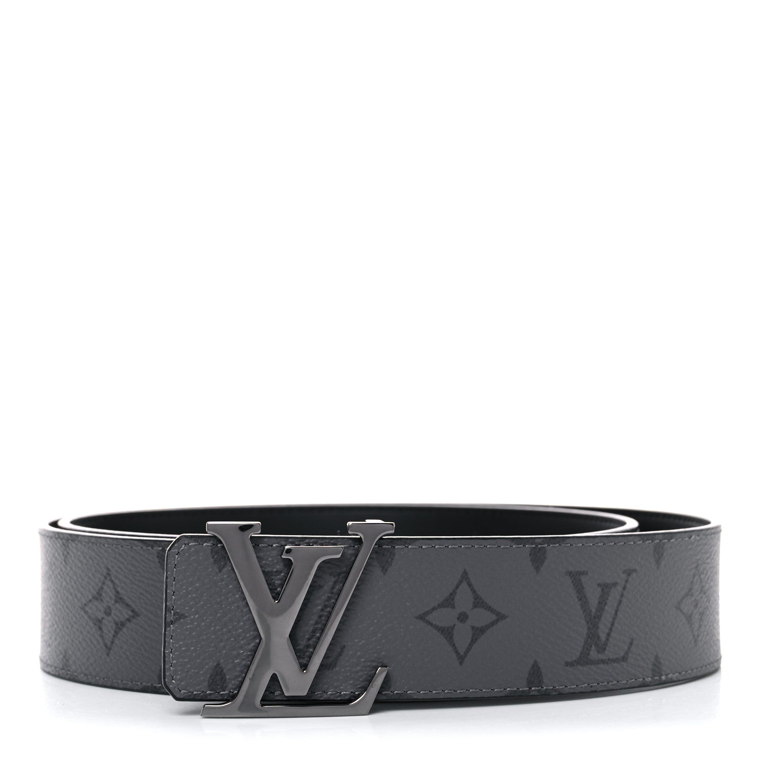 Louis Vuitton Monogram Eclipse Taigarama 40mm LV Initiales Reversible Belt 95 38 Black 1 of 4