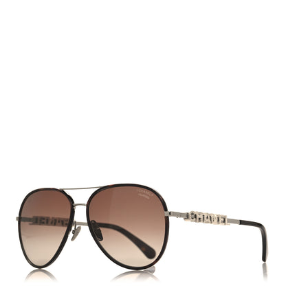 Chanel Aviator Polarized Pilot Sunglasses 4284-B Tortoise 1 of 7