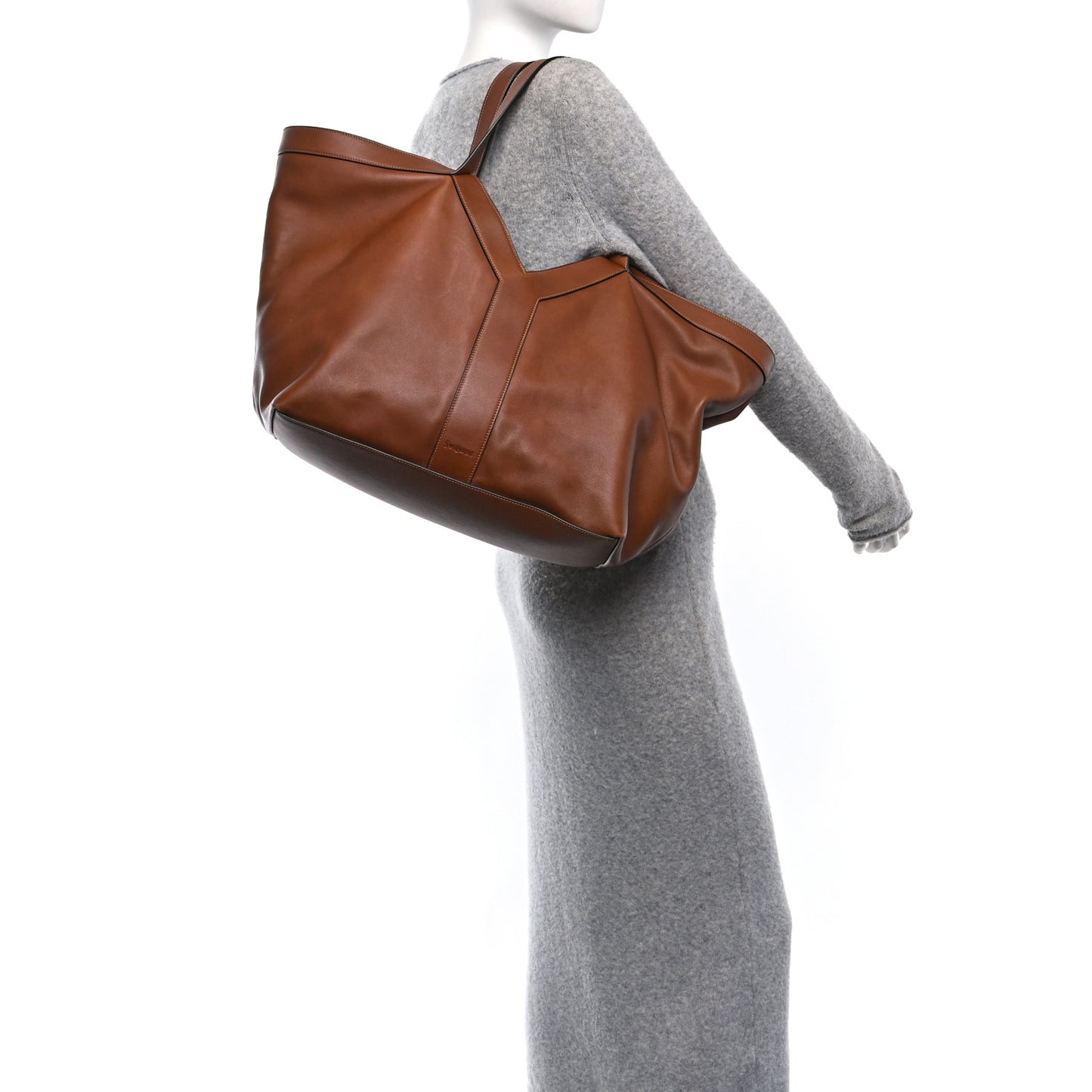 Calfskin Y Tote Brick