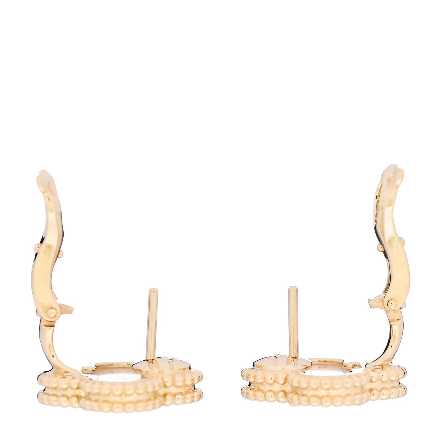 18K Yellow Gold Mother of Pearl Vintage Alhambra Earrings