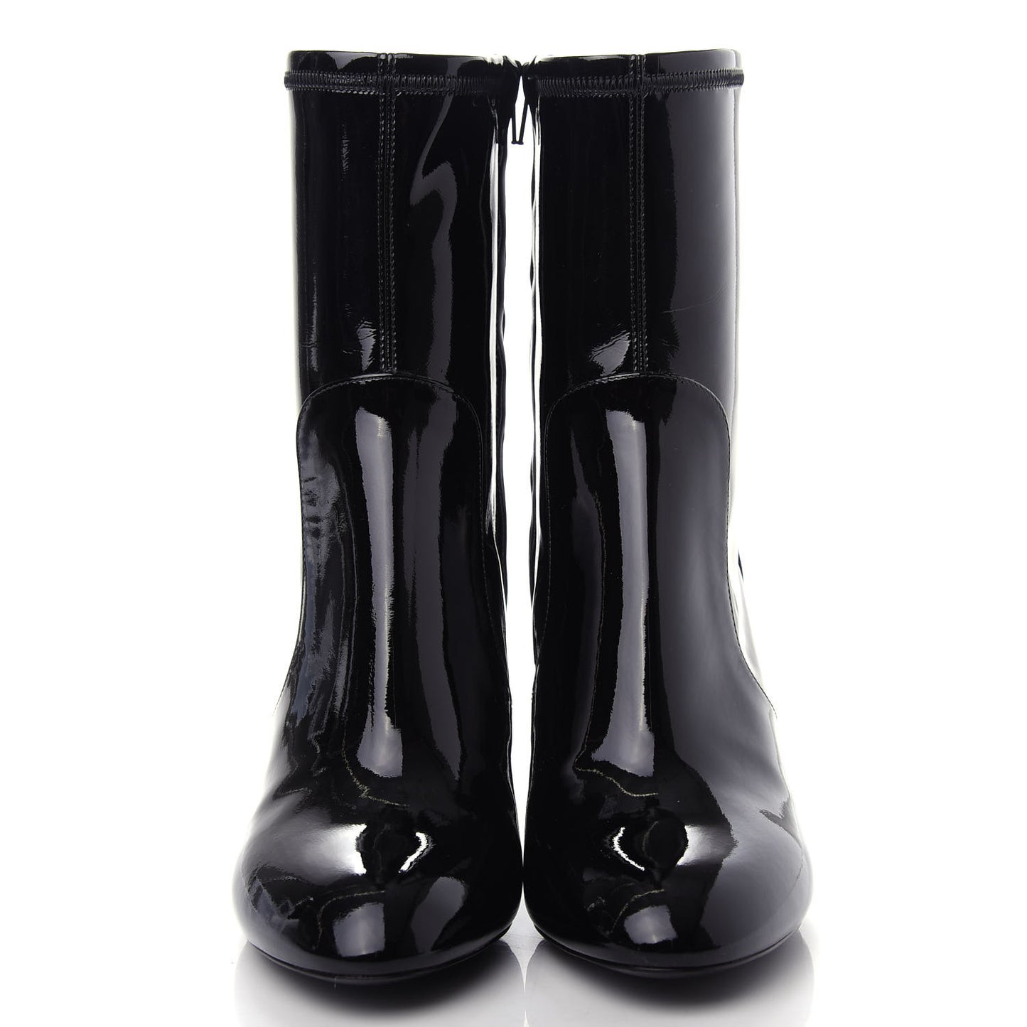 Patent Silhouette Ankle Boots 35.5 Black