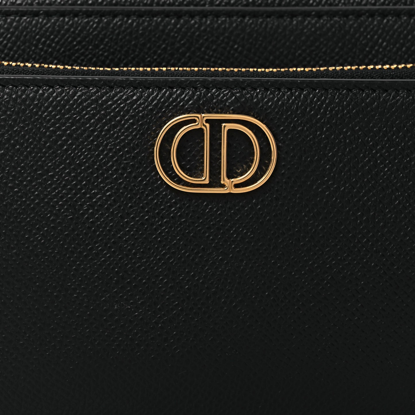 Grained Calfskin Caro Double Pouch Black