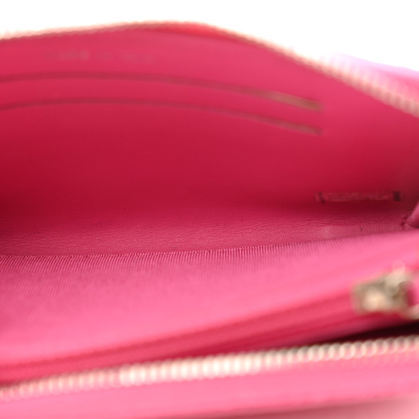 Caviar Quilted Small Zip Around Wallet Pink