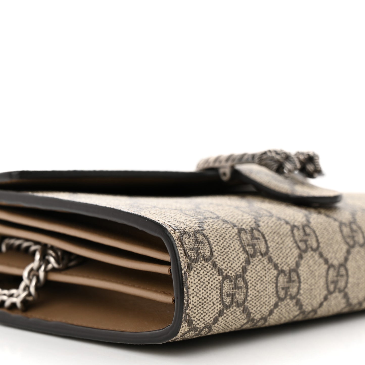 GG Supreme Monogram Mini Dionysus Chain Wallet Beige Taupe