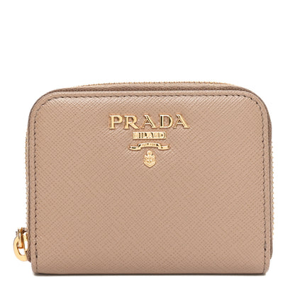 Prada Saffiano Metal Zip Coin Purse Cammeo 1 of 8