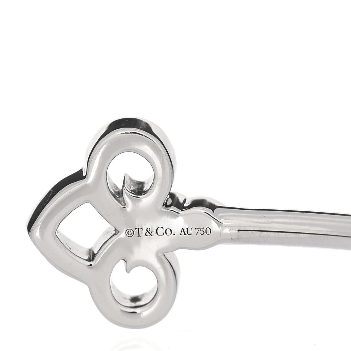 18K White Gold Diamond Fleur De Lis Wire Bracelet