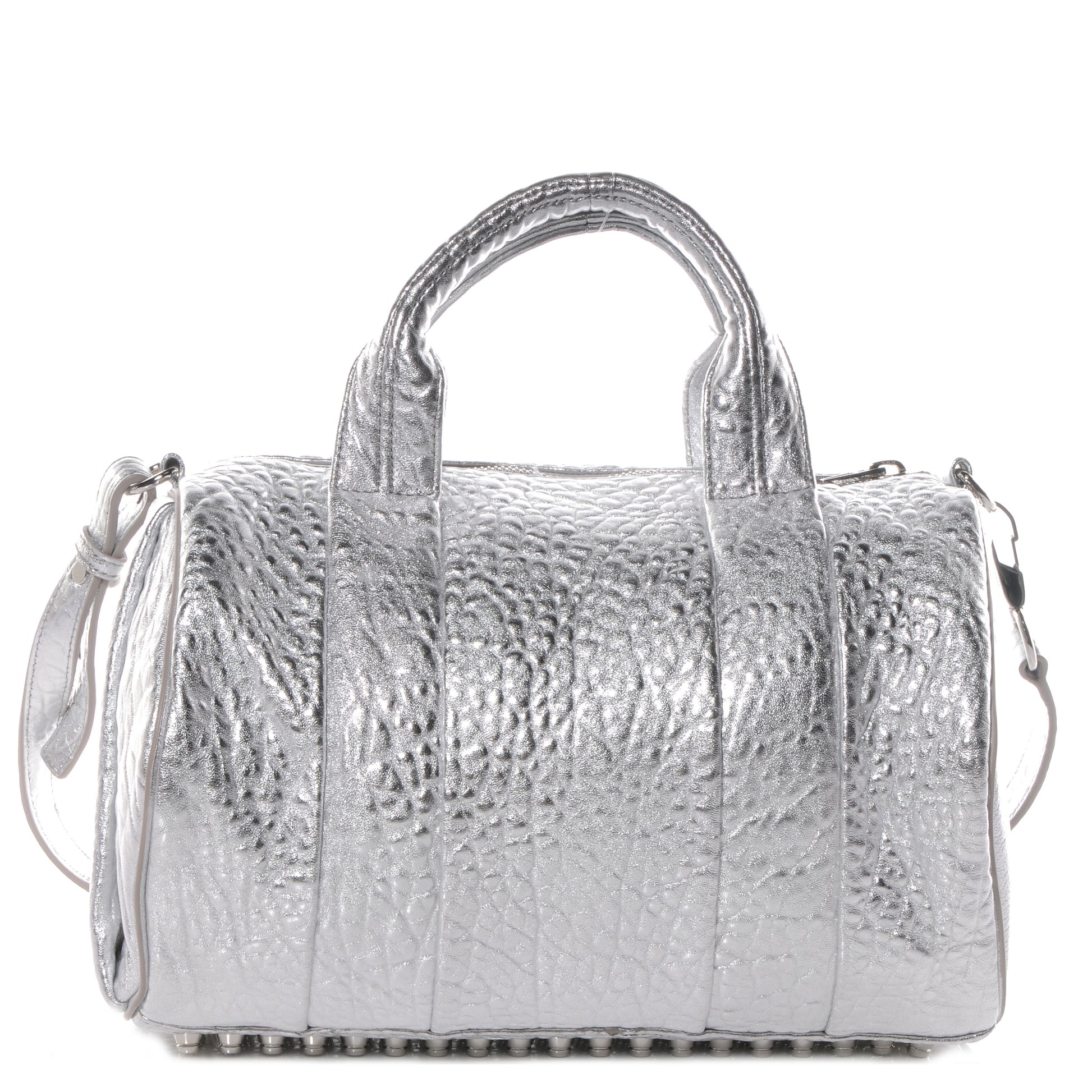 Alexander Wang Pebbled Leather Rocco Duffel Rhodium w Rhodium Hardware 1 of 7