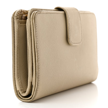 Prada Saffiano Metal Compact Wallet Cammeo 3 of 14