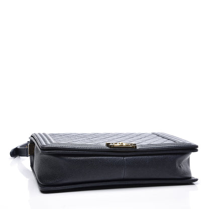 Chanel Caviar Quilted Large Boy Flap Blue 3 of 12