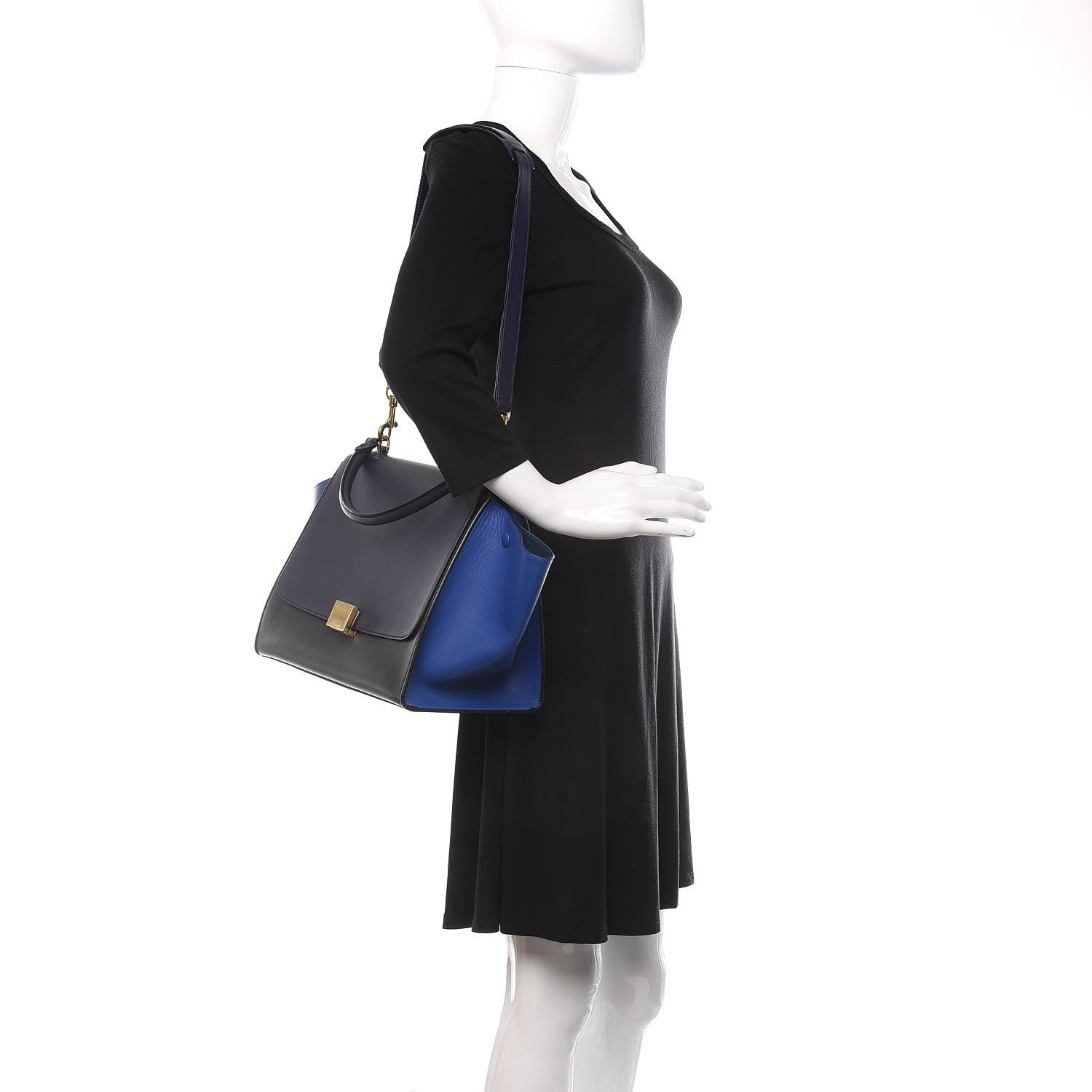 Celine Smooth Calfskin Medium Tri-Color Trapeze Ink 2 of 10