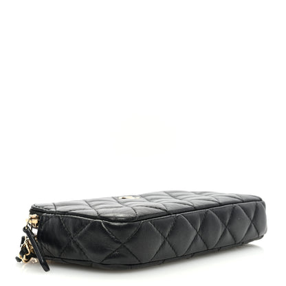 Chanel Lambskin Quilted Small Clutch With Chain Black 4 of 10
