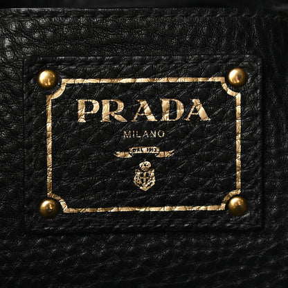 Prada Vitello Daino Tote Black 6 of 10