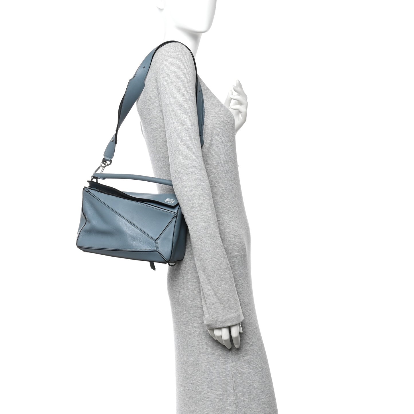Calfskin Small Puzzle Bag Stone Blue