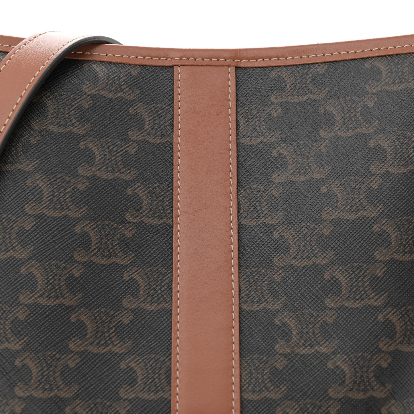 Triomphe Canvas Calfskin Small Bucket Bag Tan