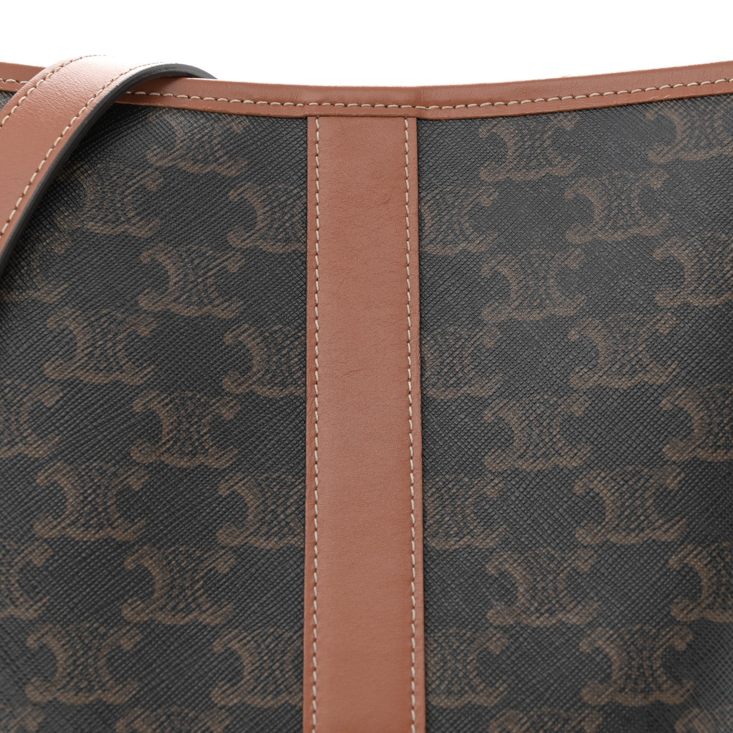 Celine Triomphe Canvas Calfskin Small Bucket Bag Tan 8 of 11