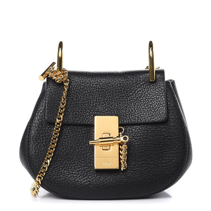 Chloe Grained Lambskin Nano Drew Shoulder Bag Black 1 of 8