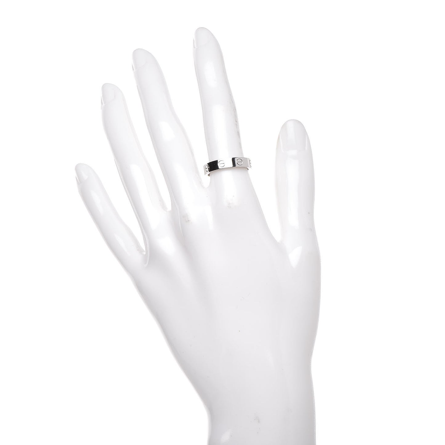 18K White Gold Diamond 4mm LOVE Wedding Band Ring 52 6