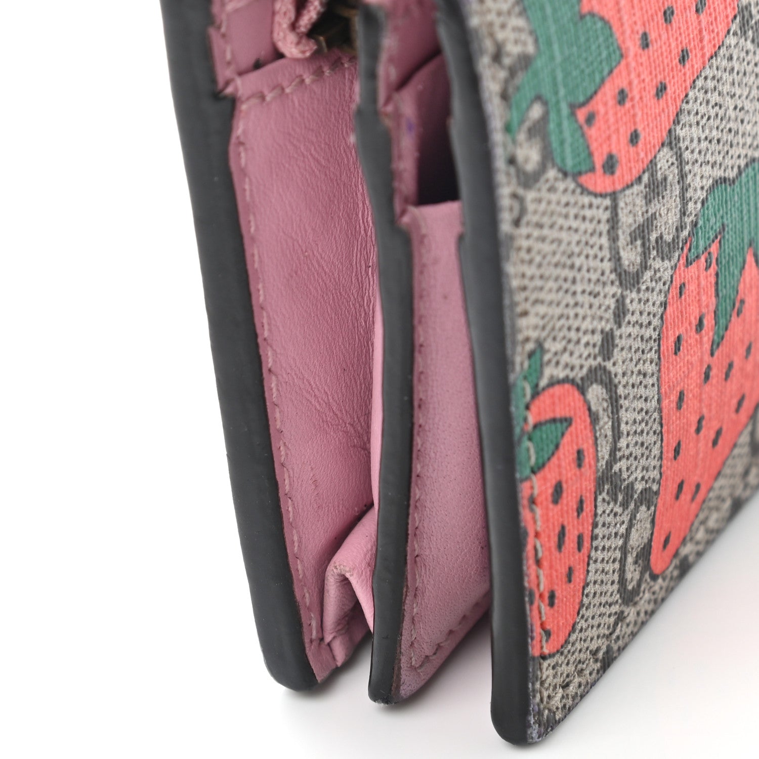 Gucci GG Supreme Monogram Strawberry Card Case 11 of 12