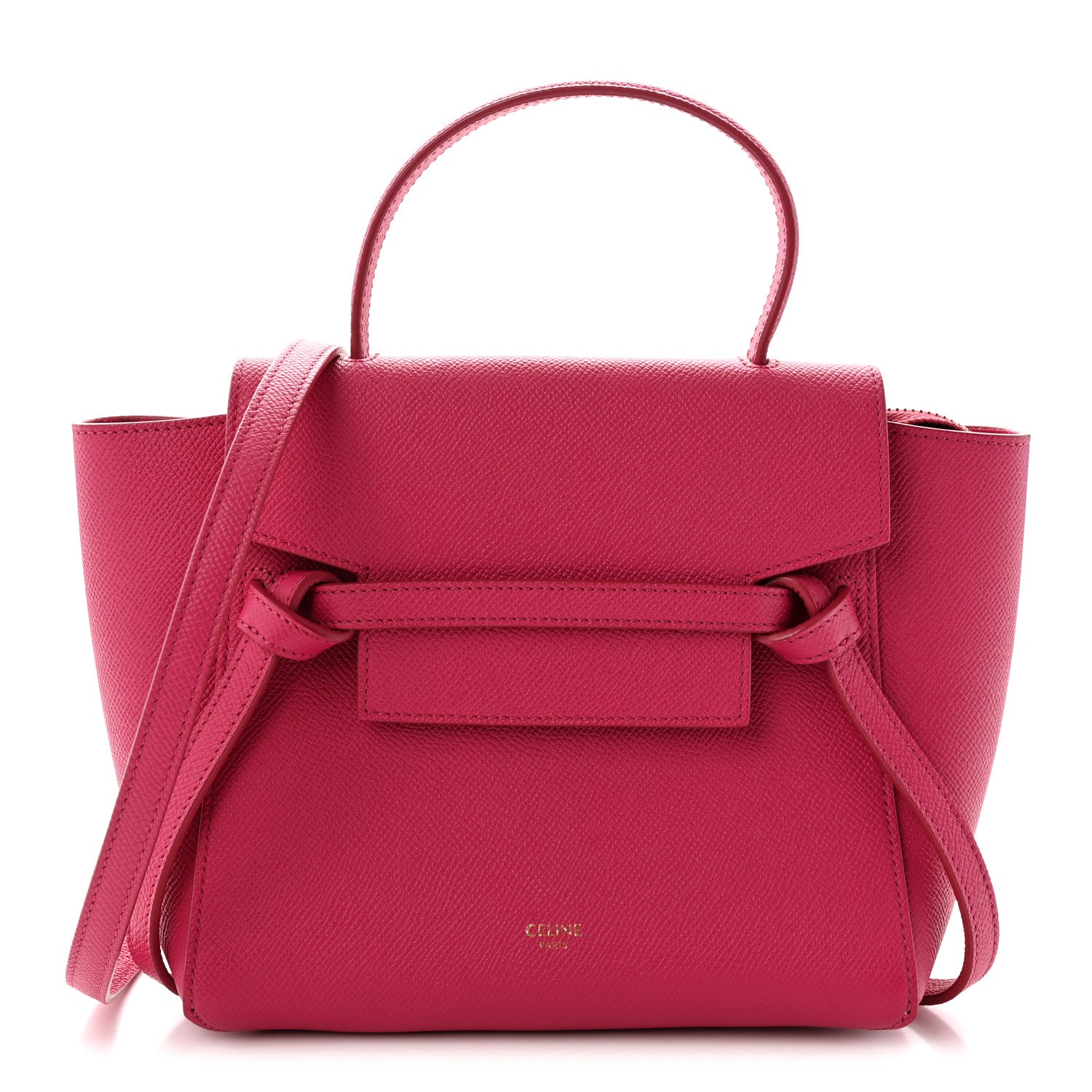 Celine Grained Calfskin Nano Belt Bag Raspberry 1 of 10