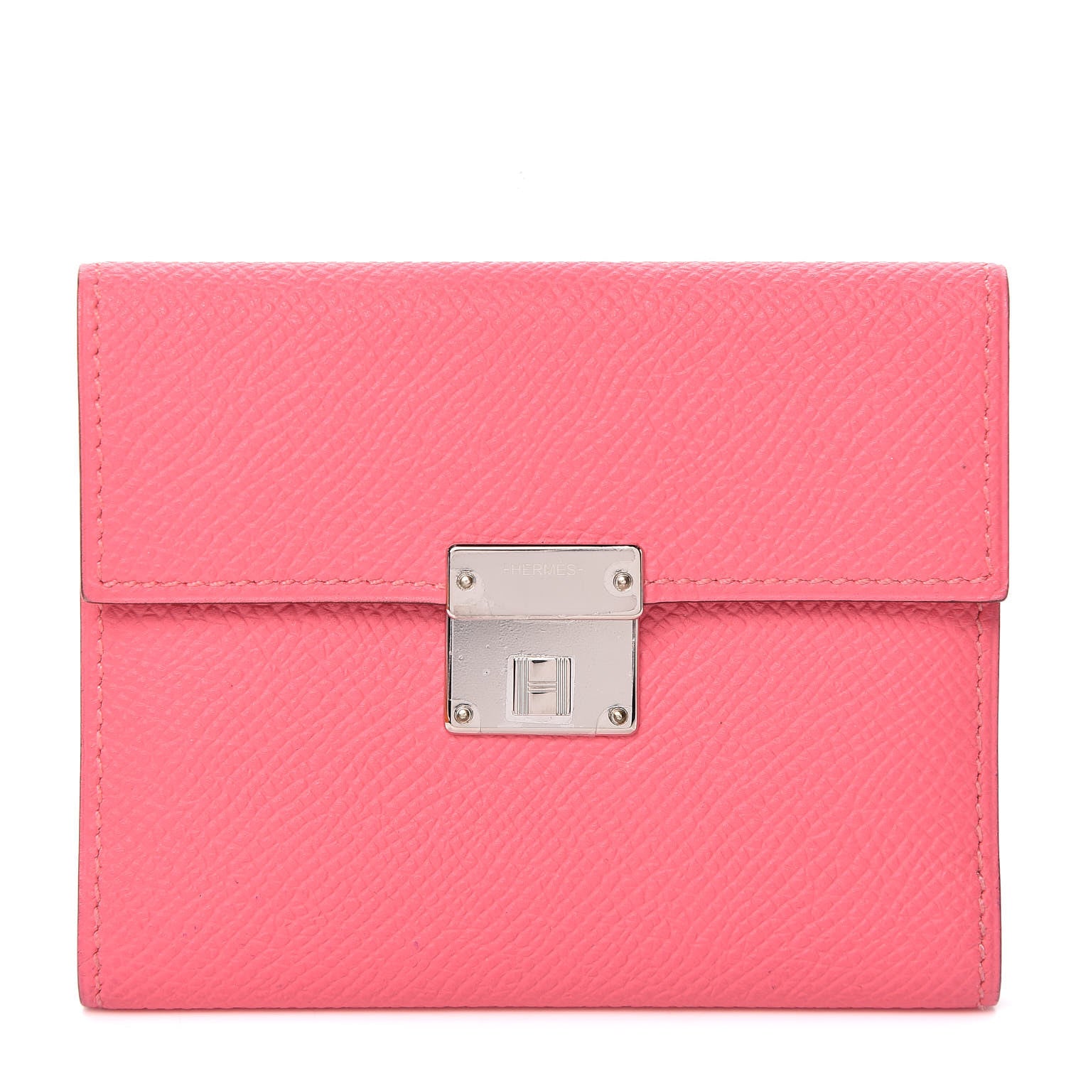 Hermes Epsom Clic Mini Card Holder Rose Azalee 1 of 9