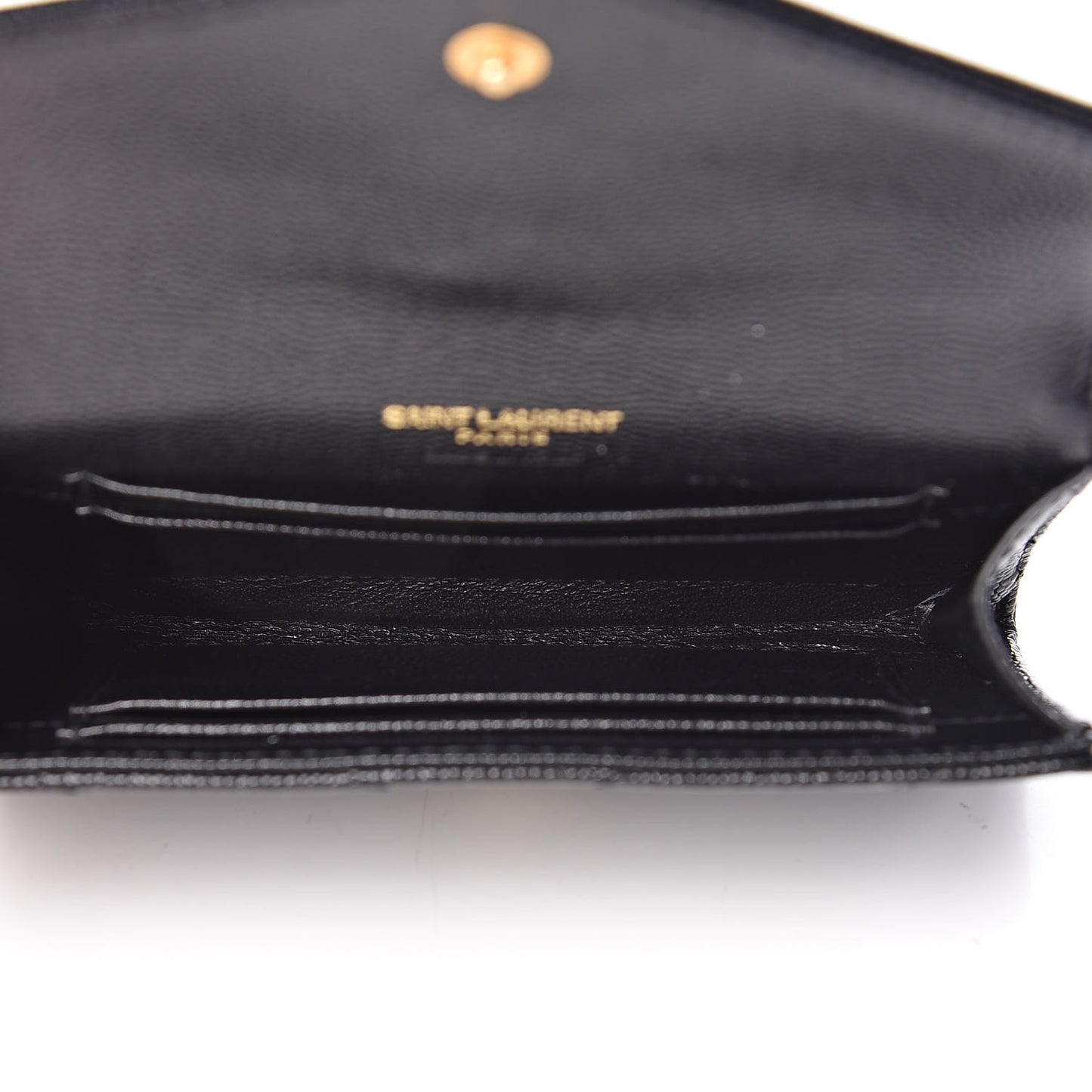 Grain De Poudre Matelasse Chevron Small Monogram Envelope Wallet Black