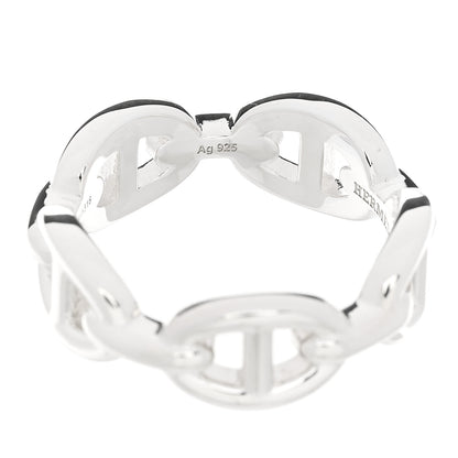 Hermes Sterling Silver PM Chaine d'Ancre Enchainee Band Ring 54 6.75 6 of 7