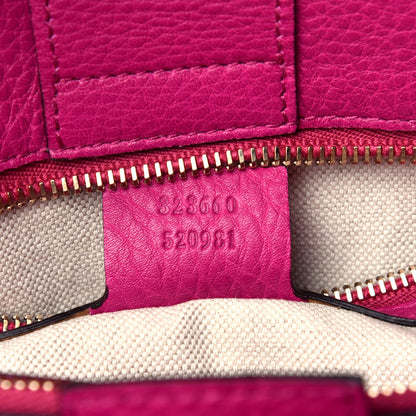 Gucci Pebbled Calfskin Medium Bamboo Shopper Tote Bright Bougainvillea 8 of 10