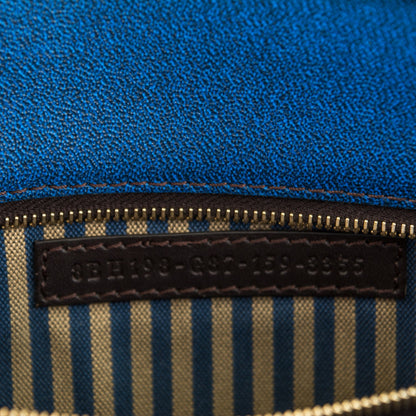 Fendi Zucca Spalmati Small Roll Tote Tobacco Blue 8 of 8