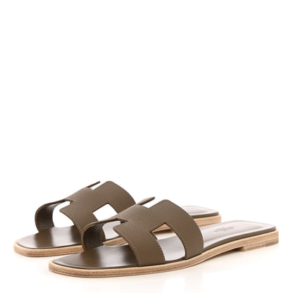 Hermes Epsom Oran Sandals 39 Etoupe 3 of 11