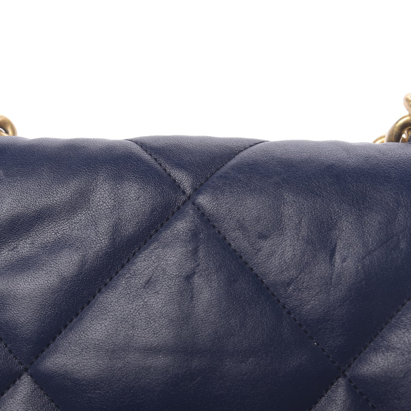 Goatskin Quilted Medium 19 Flap Dark Blue
