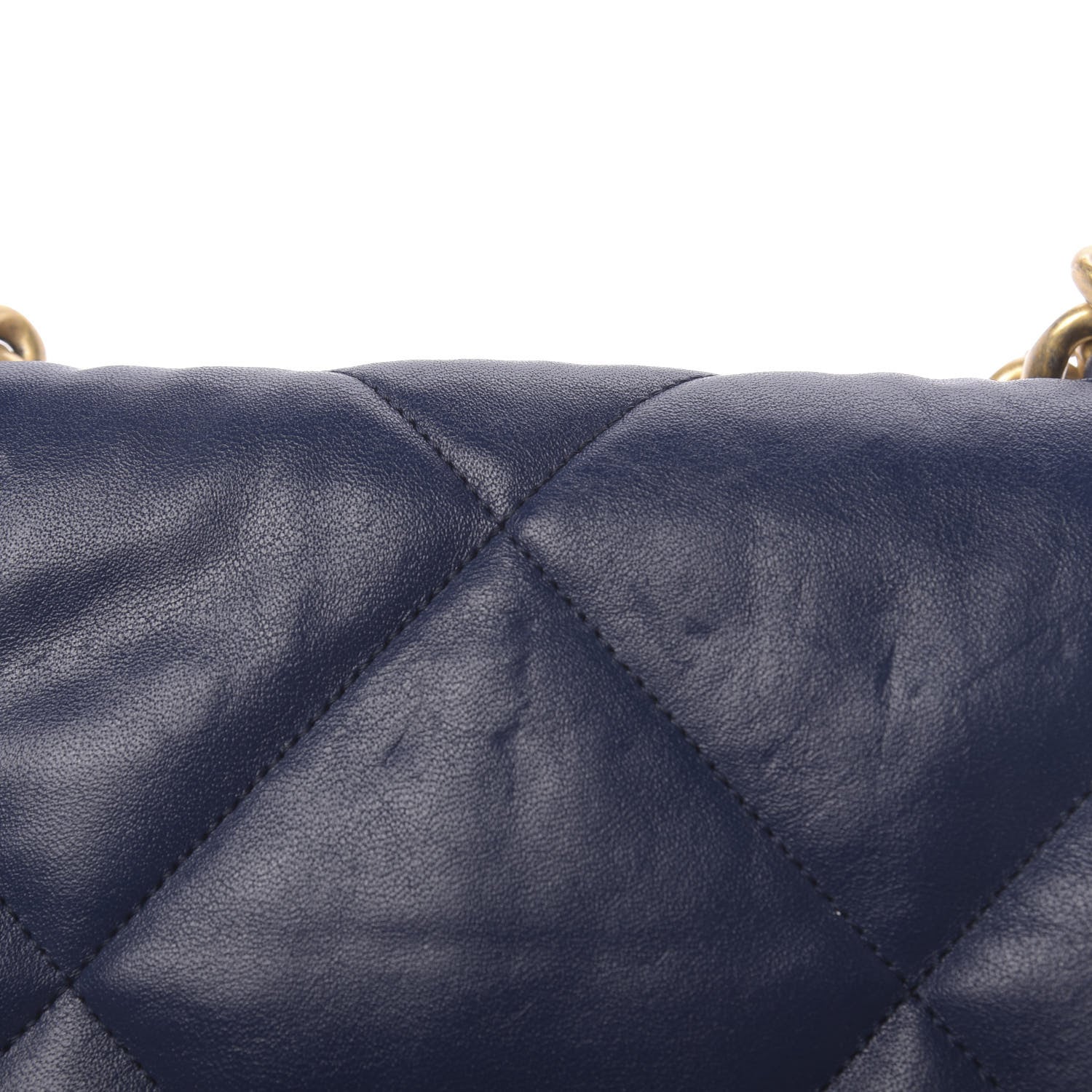 Chanel Goatskin Quilted Medium 19 Flap Dark Blue 12 of 15