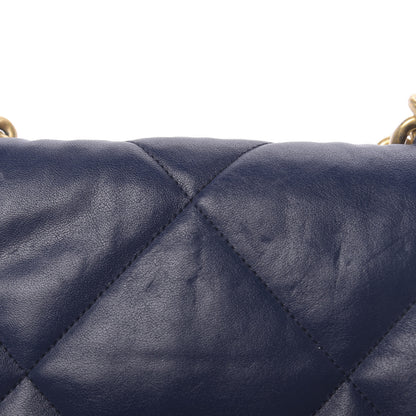 Chanel Goatskin Quilted Medium Chanel 19 Flap Dark Blue 12 of 15