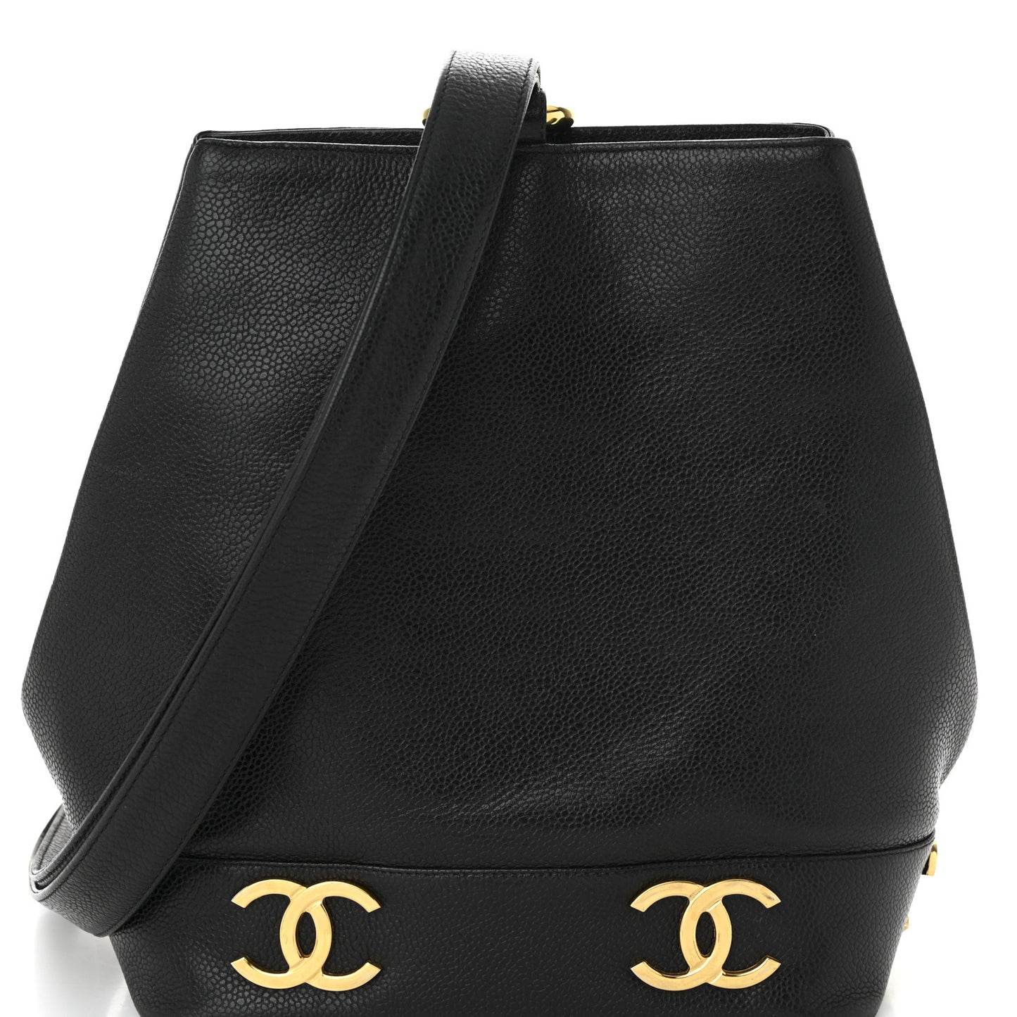 Caviar CC Bucket Shoulder Bag Black