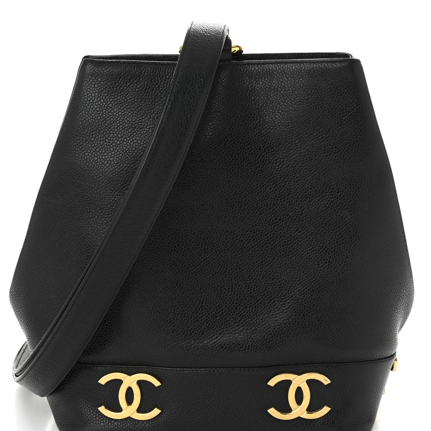 Chanel Caviar CC Bucket Shoulder Bag Black 9 of 11