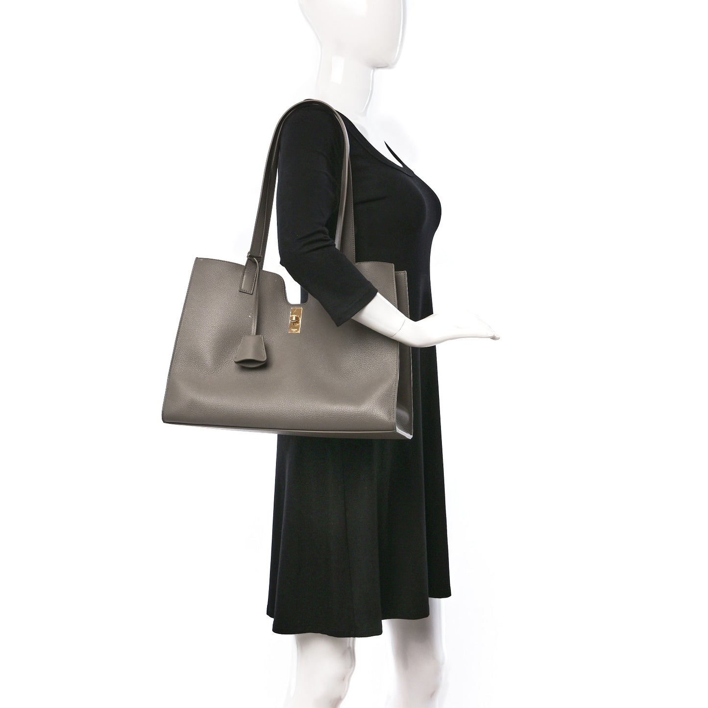 Grained Calfskin Cabas 16 Bag Smokey Taupe