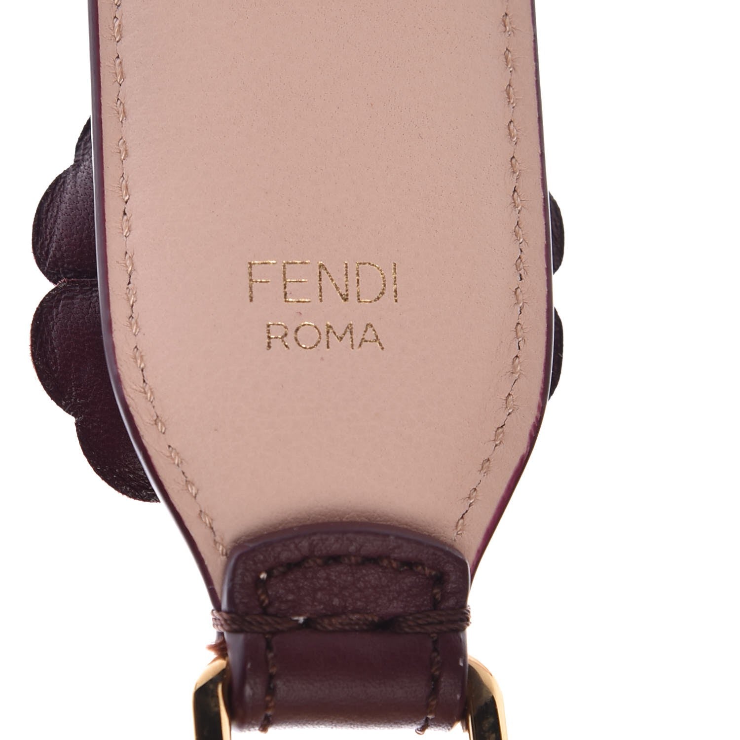 Fendi Vitello Dolce Flowerland Bi-Color Studded Strap You Bordeaux Plaster Multicolor 4 of 4