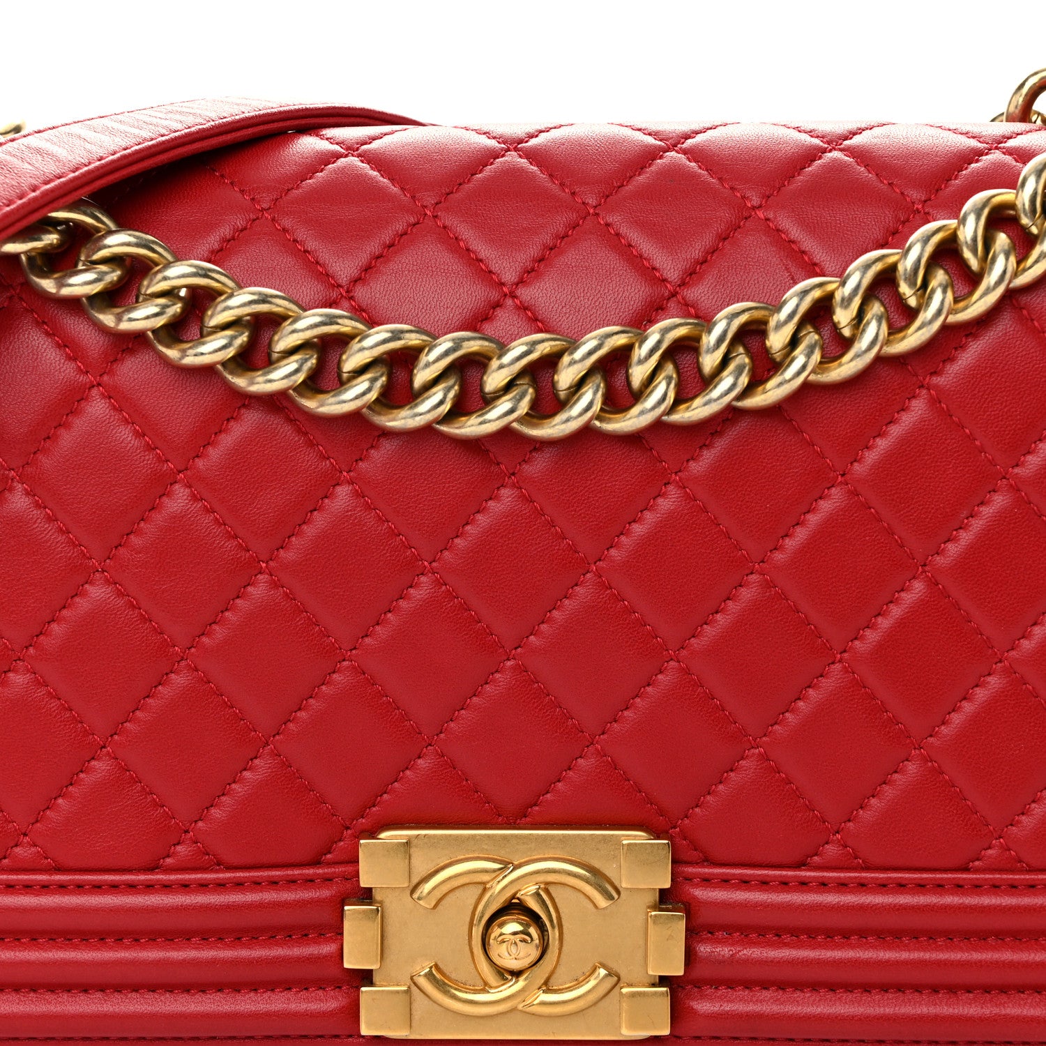 Chanel Lambskin Quilted Medium Boy Flap Red 8 of 10